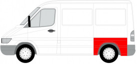 Element reparatie aripa spate stanga MERCEDES SPRINTER W901 1996-2006 (model scurt, inaltime 80mm) - Img 2