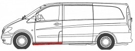 Element reparatie prag Mercedes Vito W639 2004-2014, parte montare stanga fata - Img 2