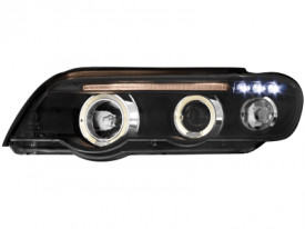 Faruri compatibil cu BMW X5 E53 1999-2003 Angel Eyes Fundal Negru - Img 2