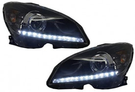 Faruri compatibil cu MERCEDES Benz C-Class W204 (2007-2010) Negru - Img 4