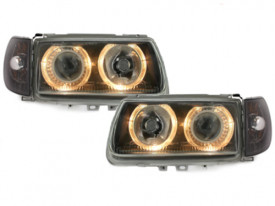 Faruri compatibil cu VW Polo 6N Hatchback (10.1994-09.1999) Angel Eyes Negru - Img 3