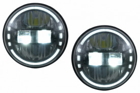 Faruri Full LED CREE Dublu Proiector compatibil cu Jeep Wrangler JK TJ LJ Land Rover Defender Mercedes W463 - Img 1