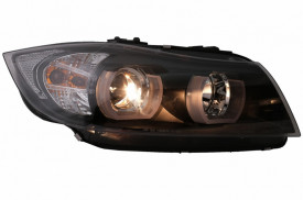 Faruri Halogen U-Led 3D Dual Halo Rims compatibil cu BMW Seria 3 E90 Limuzina E91 Touring (03.2005-08.2008) LHD Negru - Img 4