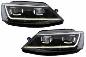 Faruri LED DRL compatibil cu VW Jetta 2011-2017 Semnal Dinamic Secvential Xenon Matrix Design - Img 2