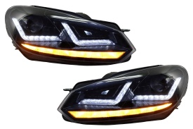 Faruri Osram LED compatibil cu VW Golf 6 VI 2008-2012 Black LEDriving Semnal Dinamic