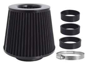 Filtru de aer sport conic 155x130x120 mm, Negru/crom, adaptoare: 60, 63, 70 mm