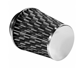 Filtru universal de aer sport carbon conic 155x120x76 mm, culoare crom, adaptoare: 60/65/70 mm