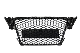 Grila Centrala Fara Emblema compatibil Audi A4 B8 2007-2012 RS Design Negru Lucios cu PDC - Img 5