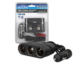 Incarcator auto, Splitter bricheta 12V-24V, 120W, 3 iesiri, 4 USB 2.1A  - Img 4