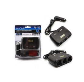 Incarcator auto splitter bricheta cu 3 Iesiri + 2 USB 120W 1512 - Img 3