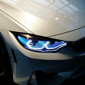 Kit LED Angel Eyes compatibil BMW seria 3 E90, E91, E92, E93, F30 fara lupa cu lumina alba - Img 3