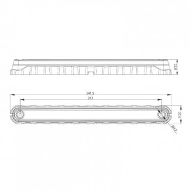 Lampa gabarit 242x27, LED, rosie, 12-36V FT-092 C Fristom - Img 3