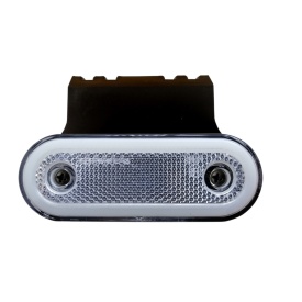Lampa gabarit lateral, LED, Neon Efect, cu Suport, alb, Forma Ovala, 12-24V - Img 1