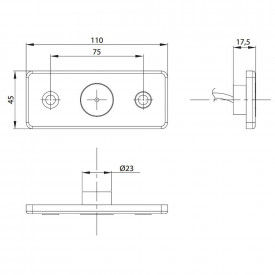 Lampa gabarit, LED, rosie, 12-36V, Fristom - Img 3