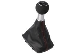 Manson schimbator compatibil AUDI A4 B6 B7 2002-2008 cu 5 viteze, cusatura rosie - Img 1
