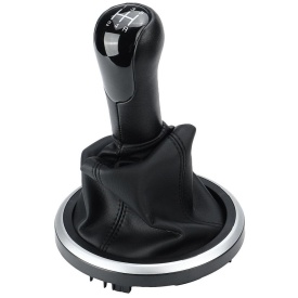 Manson schimbator piele ecologica cu nuca in 5 viteze compatibil Ford Fiesta 2001-2008, Fusion 2002-2012, negru - Img 3