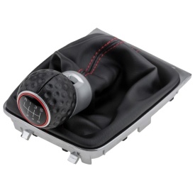 Nuca schimbator auto cu manson imitatie piele neagra VW Golf 7 2012-2019, 6 trepte, GTI Design