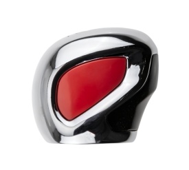 Nuca schimbator de viteze compatibil cu Peugeot RCZ 2010-2015, 6 trepte, culoare crom cu rosu - Img 2