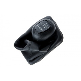 Nuca schimbator de viteze cu rama si manson piele ecologica compatibil Mercedes Clasa C W202 1994-2000, W203 2000-2007, Clasa E W210 1996-2003, 5 trepte, piele ecologica, negru