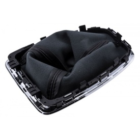 Nuca schimbator de viteze cu rama si manson piele ecologica compatibil Opel Crossland 2017->, 5 trepte, culoare negru cu crom - Img 2