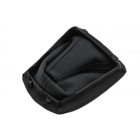 Nuca schimbator de viteze cu rama si manson piele ecologica compatibil Skoda Octavia II 2004-2013, 5 trepte, culoare negru cu crom - Img 2