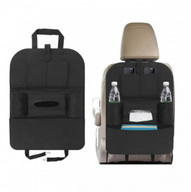 Organizator auto universal pentru scaun auto, 54.5x40 cm, negru - Img 1