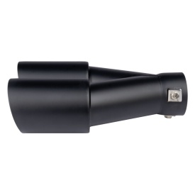 Ornament toba inox dublu, negru mat, diametru iesire 101 mm, diametru intrare 63 mm, lungime 200 mm - Img 2