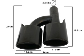 Ornamente compatibil cu sistemul de evacuare Mercedes C-Class E-Class S-Class CLS SL SLK W204 W211 W221 C63 E65 Design Negru - Img 8