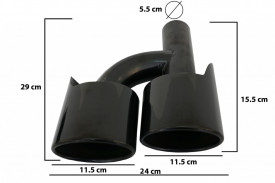 Ornamente compatibil cu sistemul de evacuare Mercedes C-Class E-Class S-Class CLS SL SLK W204 W211 W221 C63 E65 Design Negru - Img 5