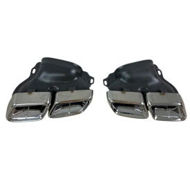 Ornamente evacuare tobe compatibil cu sistemul de evacuare Mercedes Benz E-Class W212 2009-2016, S-Class W222 2013-2020, culoare crom - Img 4