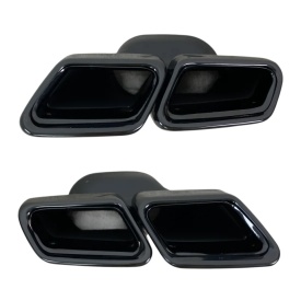 Ornamente evacuare tobe compatibil cu sistemul de evacuare Mercedes Benz E-Class W212 2009-2016, S-Class W222 2013-2020, culoare negru lucios - Img 7
