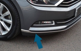 Ornamente inox pentru bara fata compatibile cu VW Passat B8 FL 2019-> sedan - Img 5