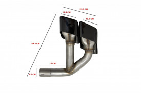 Ornamente toba compatibil cu AUDI Q7 4M 2015-2019 SQ7 Design Negru doar pentru Benzina - Img 5