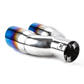 Ornamente toba inox dublu, finisaj cap ars, diametru intrare 6,3 cm, latime 160 mm - Img 3
