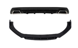 Pachet exterior aero universal, prelungire bara fata si difuzor, negru cu negru
