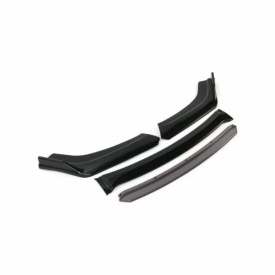 Pachet Exterior Prelungire bara fata Civic Design, negru lucios cu buza gri, 4 piese si Difuzor auto de bara universal culoare Negru Lucios - Img 3