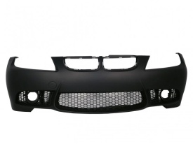 Pachet tuning Bara Fata compatibil cu BMW Seria 3 E90 E91 2004-2008 Non LCI M3 Design fara Proiectoare cu Grile Centrale Duble compatibil cu BMW Seria 3 E90 E91 Pre-LCI 2004-2008 M-Design Negru Lucios - Img 2