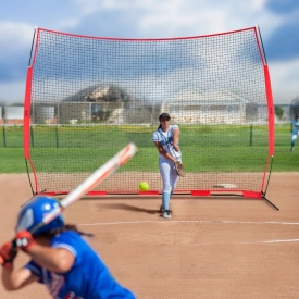Plasa de protectie VEVOR Barricade Backstop, plasa de bariera pentru sporturi cu minge de 3,6 x 2,7 m, echipament portabil de antrenament cu geanta de transport, protectie pentru antrenament de baseball, softball, lacrosse, fotbal, hochei, pentru curte - Img 11