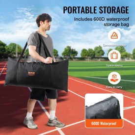 Plasa de protectie VEVOR Barricade Backstop, plasa de bariera pentru sporturi cu minge de 6 x 3 m, echipament portabil de antrenament cu geanta de transport, protectie pentru antrenament de baseball, softball, lacrosse, fotbal, hochei, pentru curte - Img 7