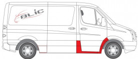 Prag MERCEDES SPRINTER W906, fata parte dreapta (cu element de reparatie aripii si element de reparatie a postului VAN) - Img 2