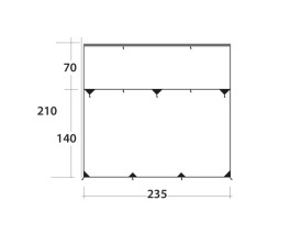 Prelata pentru usa laterala auto, 235x210 cm, Outwell Vehicle Awn. Hillcrest Tarp - Img 2