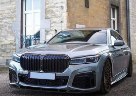 Prelungire Bara Fata Negru Lucios compatibil cu BMW Seria 7 G11/G12 LCI M Sport (2019->) Negru Lucios - Img 5
