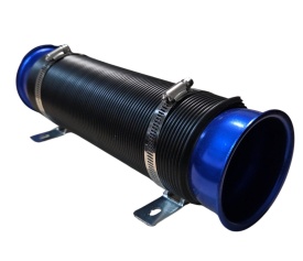 Prelungire universala aer din filtru pana in admisie cu diametru de 75mm cu intindere pana la 1m, furtun negru cu capete albastru