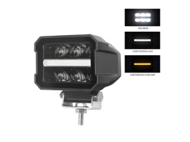 Proiector auto cu LED, universal, lumini de zi DRL alb si portocaliu, 12V-24V, E-mark - Img 3
