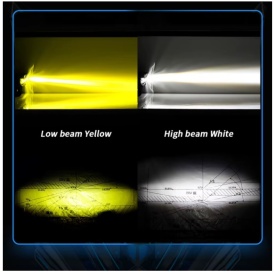 Proiector cu LED, 30W, Faza scurta, faza lunga, Alb + Galben, 9V - 60V, pentru Moto, ATV, Off-Road - Img 5