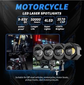Proiector cu LED, 40W, Faza scurta, faza lunga, Alb + Galben, 9V - 85V, pentru Moto, ATV, Off-Road - Img 4