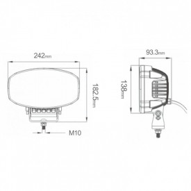 Proiector faza lunga LED si pozitie alba cu led, 242x138 mm - Img 5