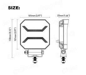 Proiector lampa lucru LED puternică lumină albă cu halogen + indicator portocaliu 15W 1500LM 12V - 24V E-mark pentru camioane tractor rollbar ATV jeep mașini agricole și agricole etc. - Img 2