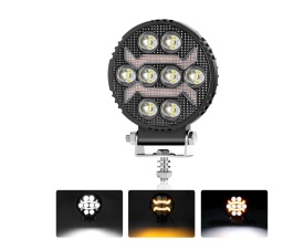 Proiector LED rotund, 12-24V universal, lumina alba, pozitie galbena, 1500LM, pentru camioane tractor rollbar offroad ATV jeep utilaje agricole - Img 10