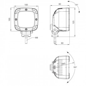Proiector lucru 100x100, LED, 12-36V, 650lm, Fristom - Img 4